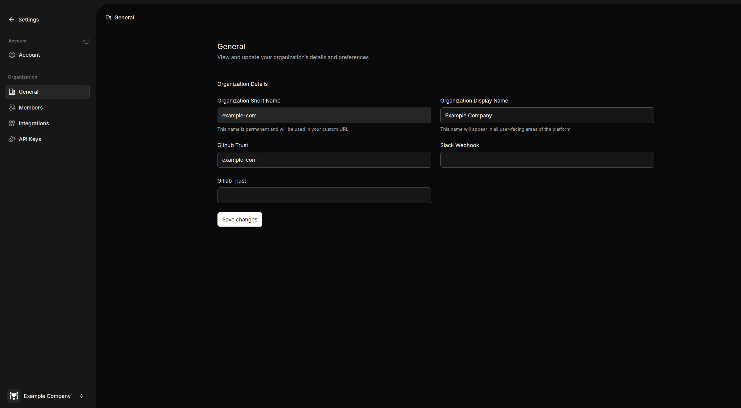 Terramate Cloud Organization General Settings