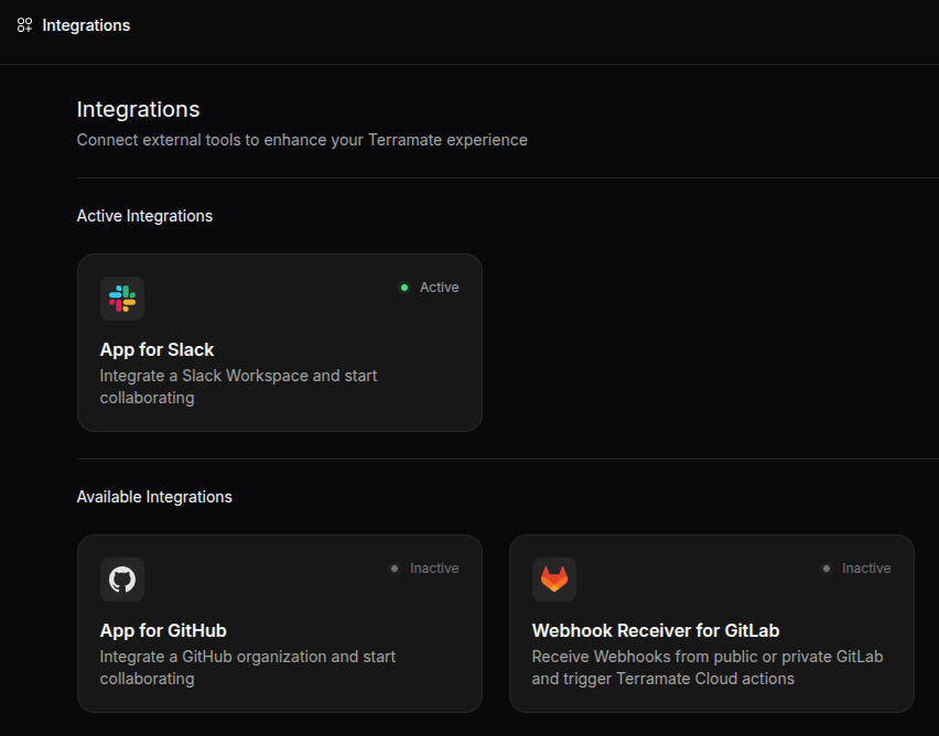 Integrations Page